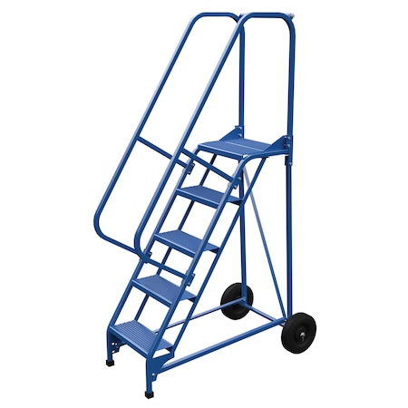 Vestil 80 H Steel Roll A Fold Ladder, 58 deg., Perf, 5 Step, 5 Steps LAD-RAF-5-P